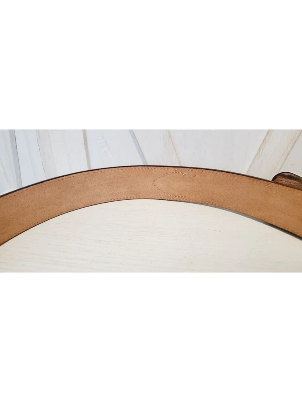 Vintage JUSTIN Buckle Belt Western Tapered 36 Brown TOOLED Leather